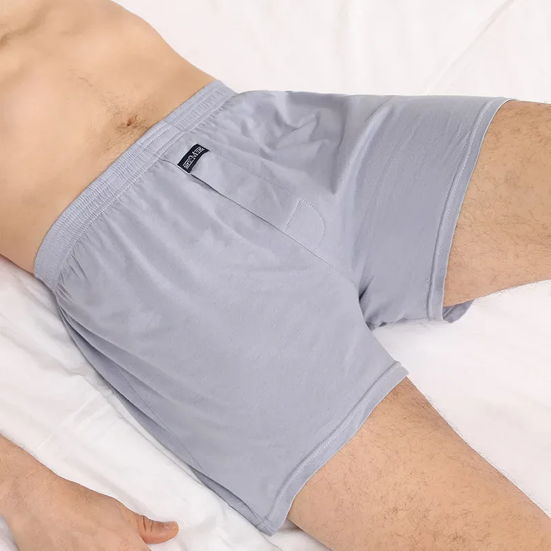 Men's Boxer Pantie Lot Underpant Loose Large Short Cotton Plus Size Underwear For Men Boxer Briefs Solid Middle Male Boxer
