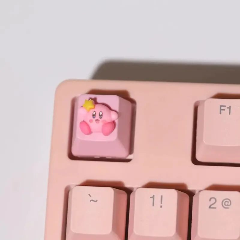 Kirby Keycaps Keyboard for Mechanical Cute Key Cap Suit Button Personalized Keycaps DIY Key Cap Anime Cartoon Pink 3D Keycaps
