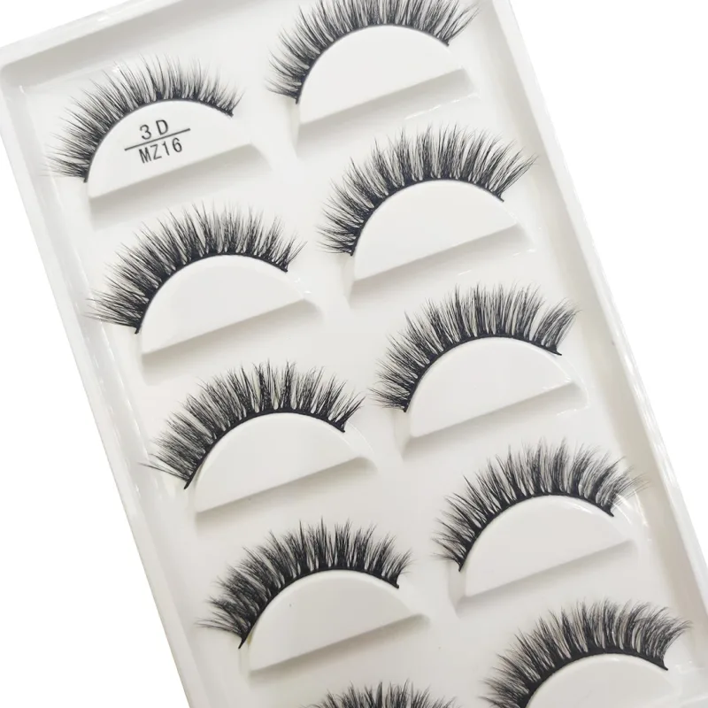 Wholesale 5 Pairs 3D Natural Mink False Eyelashes Makeup Extension Eyelash Fake Eye Lashes Faux Cils Make Up Beauty Cilios