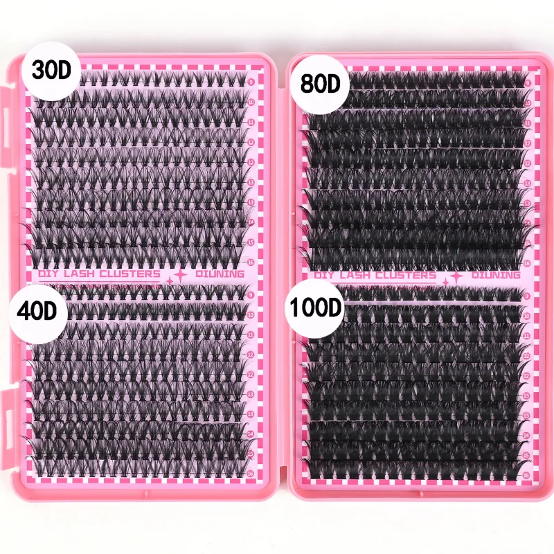 800 pçs kit de extensão de chicote diy clusters kit de extensão de cílios kit com lash bond e pinças de chicote de vedação