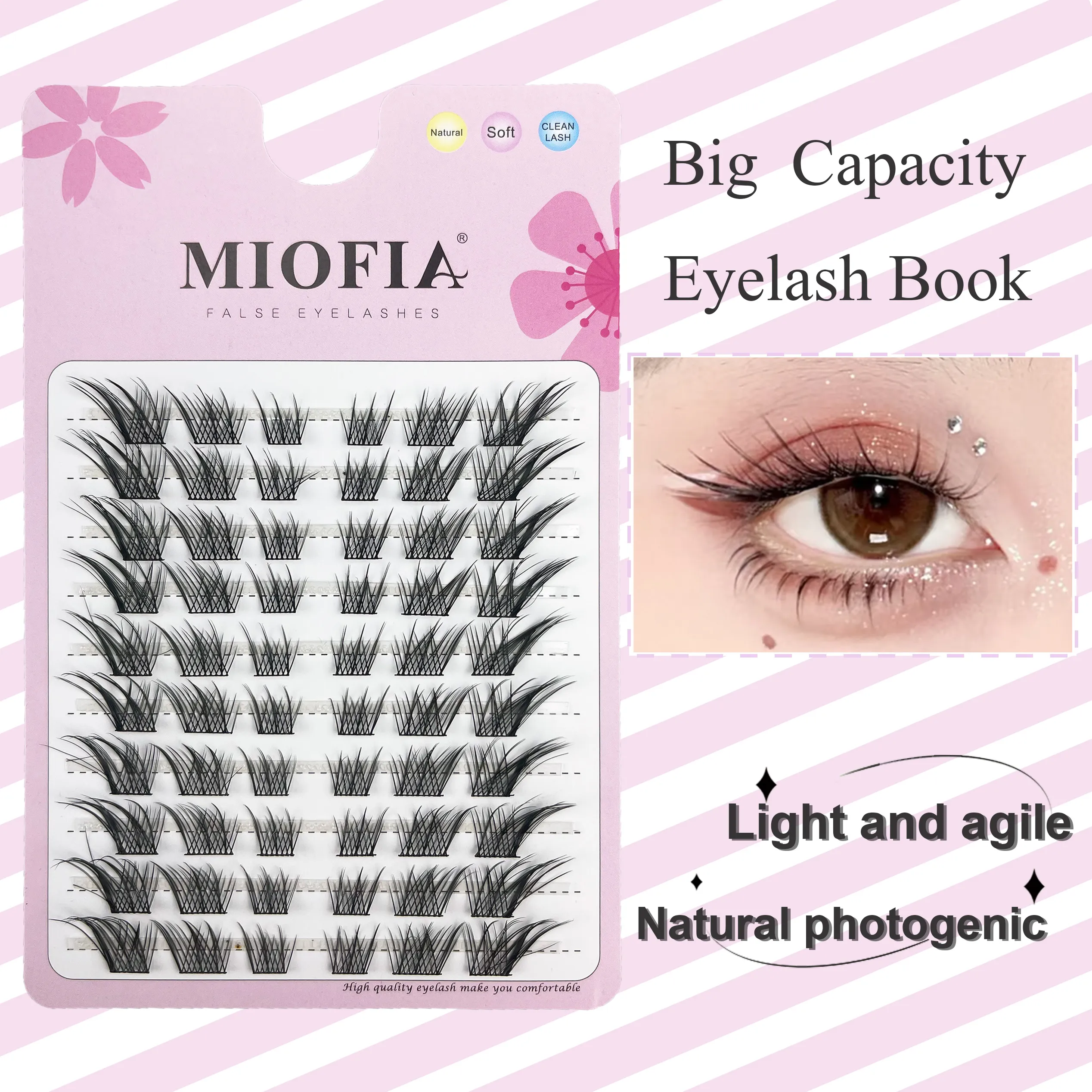 Cluster Lashes Natural Eyelash Extension Fluffy Fox Eye Lashes Mixed Tary Large Capacity Anime Lashes DIY Eyelash Cluster