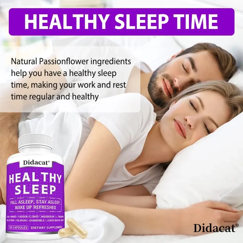 Valerian Capsules - with Magnesium Glycinate Chamomile Promate Sleep Quality Improve Mood Support Immune Health