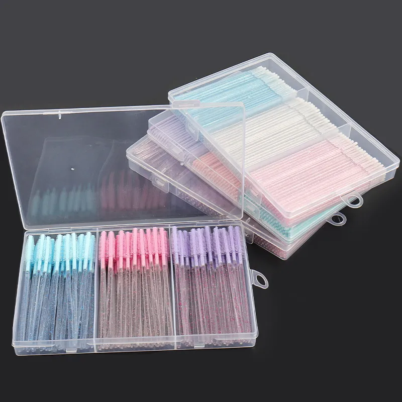 1/90/200/300 Pcs Eyelash Makeup Brush Set Silicone Eyebrow Brushes Micro Cotton Stick Lip Gloss Swab Eyelashes Extension Tools