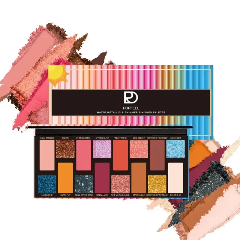 Paleta de sombras estilo coreano essencial, 16 cores, acabamento fosco, à prova d'água, à prova de suor, longa duração e à prova de manchas