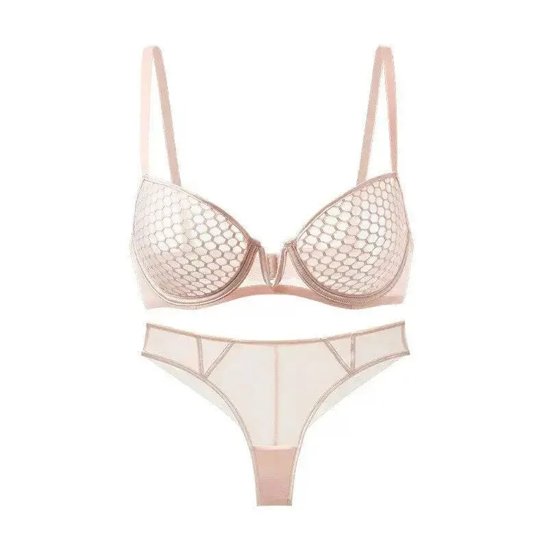 Conjunto de sutiã minimizador ultra-fino para busto grande feminino estilo verão macio underwire suporte lateral anti-flacidez conforto lingerie diária