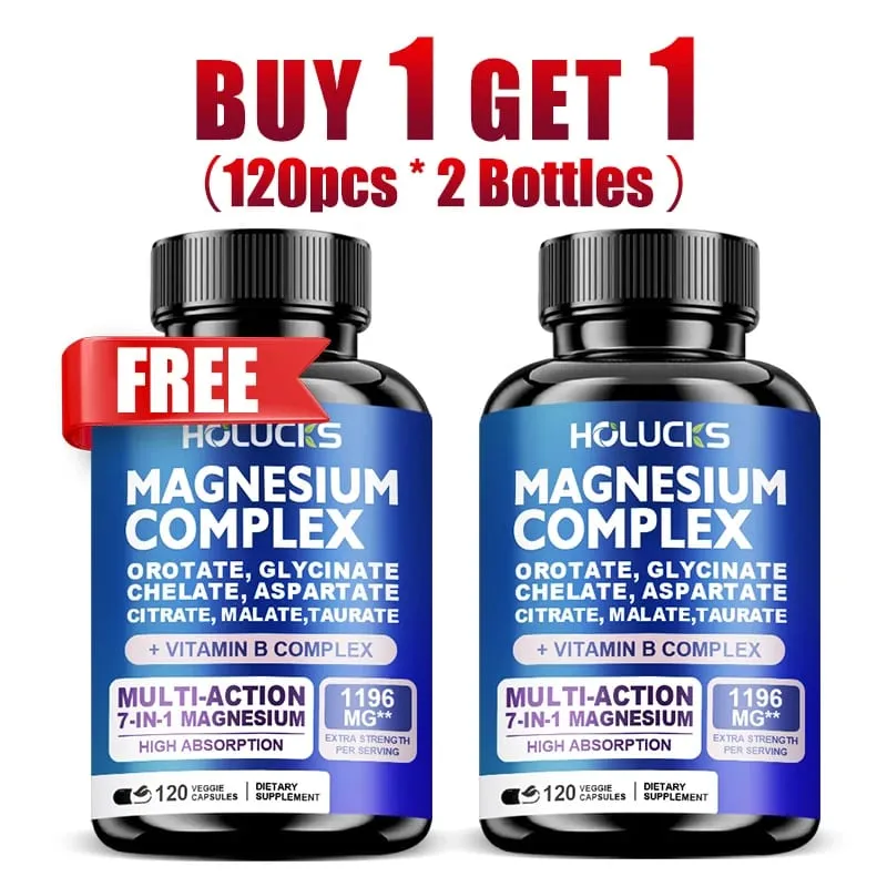 Cápsulas de complexo de magnésio com vitamina B6 apoiam o sono, osso, coração, saúde, alívio do estresse, músculos, nervos fortes, metabolismo