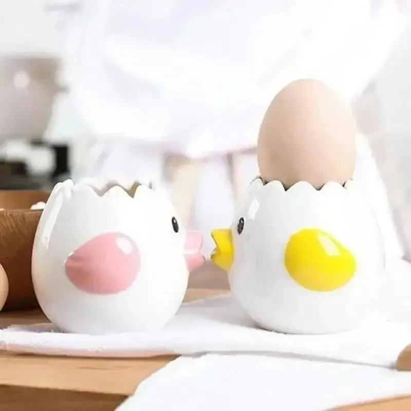 Engraçado pequeno pintinho separador adequado ovos gema branco separador cerâmica criativo dos desenhos animados ovos ferramentas de cozinha casa cozinhar acessório