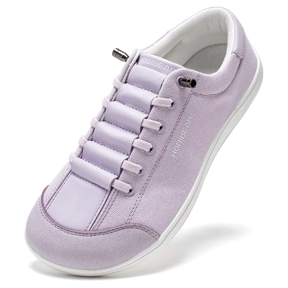 Wide Toe Barefoot Shoes for Unisex Minimalist Canvas Sneakers Lightweight Adjustable Slip On Walking Shoes