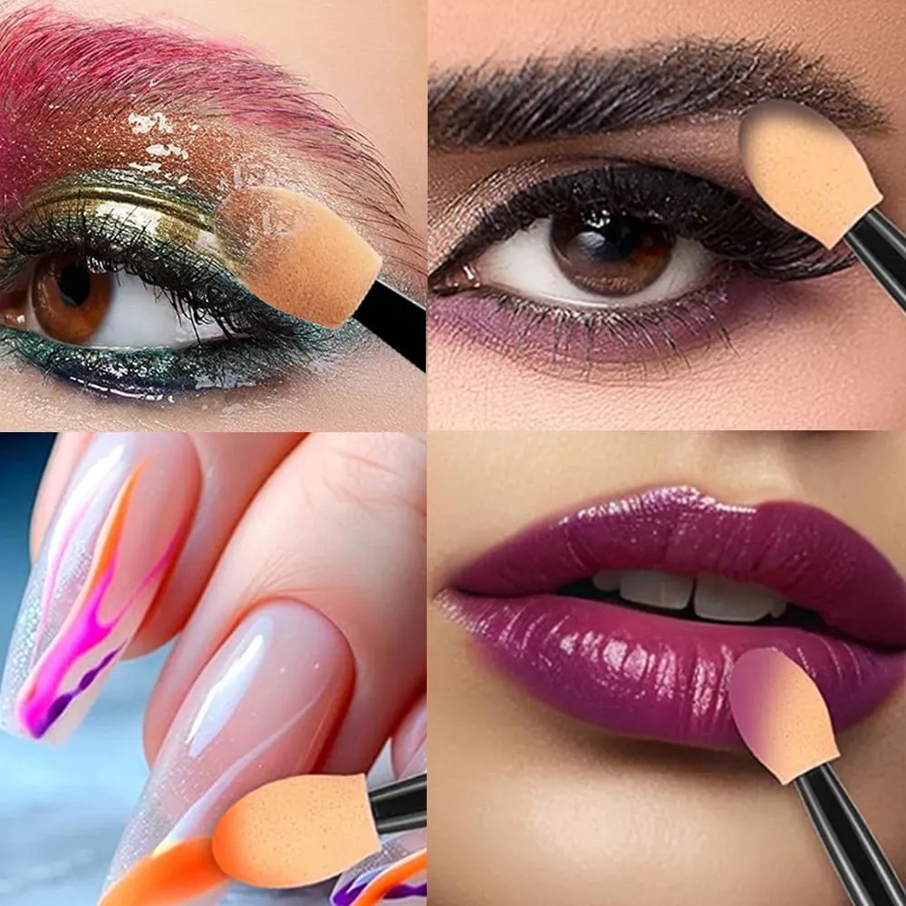 50/200 pçs aplicadores de sombra dupla face escova de sombra de olho pincéis de esponja de maquiagem para meninas ferramenta cosmética aplicadores de beleza