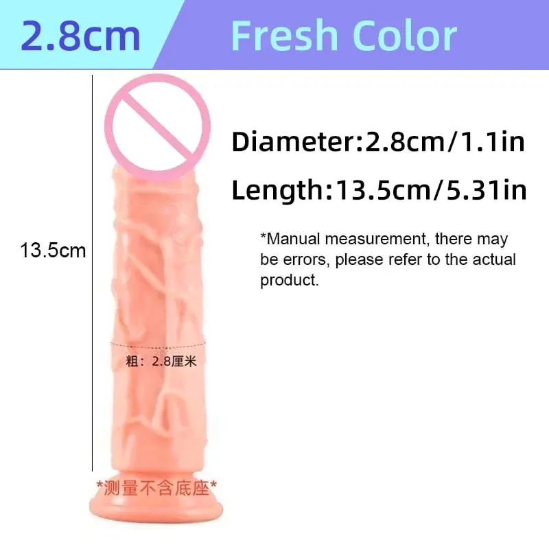 Realistic Flesh Colored Silicone Dildo with Suction Cup Soft Butt Plug Adult Sex Toy for Women And Men Realistic Soft Dildo