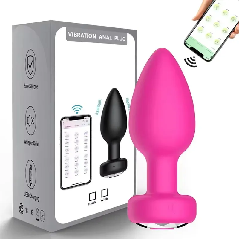 Plugue anal vibrador com controle por aplicativo, masturbador vaginal feminino, massageador de próstata vibratório, plug anal, brinquedos sexuais adultos para casais