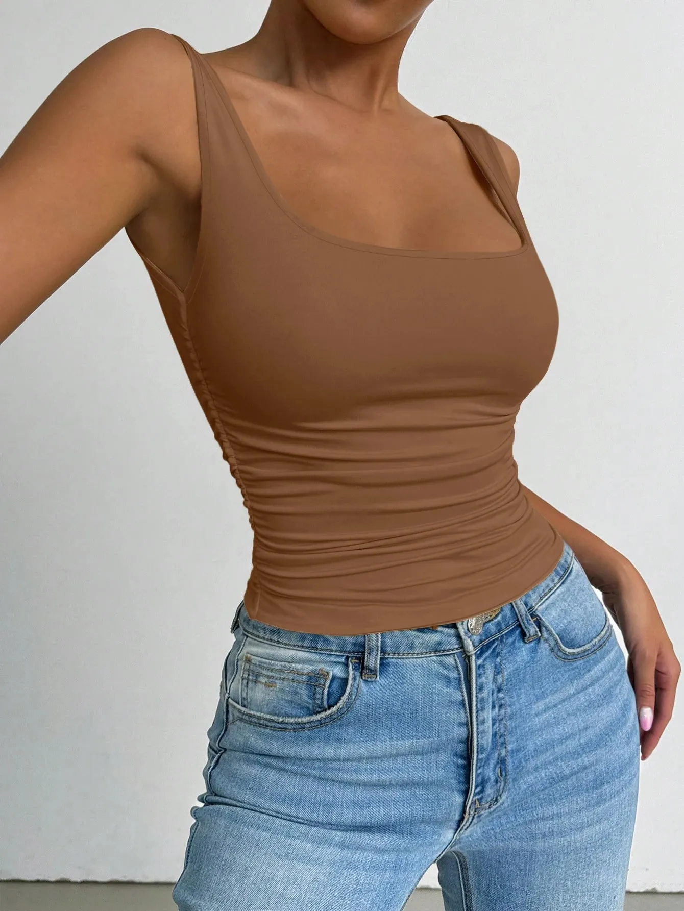 New Fashion Women's Slim Fit Versatile Solid Color Vest