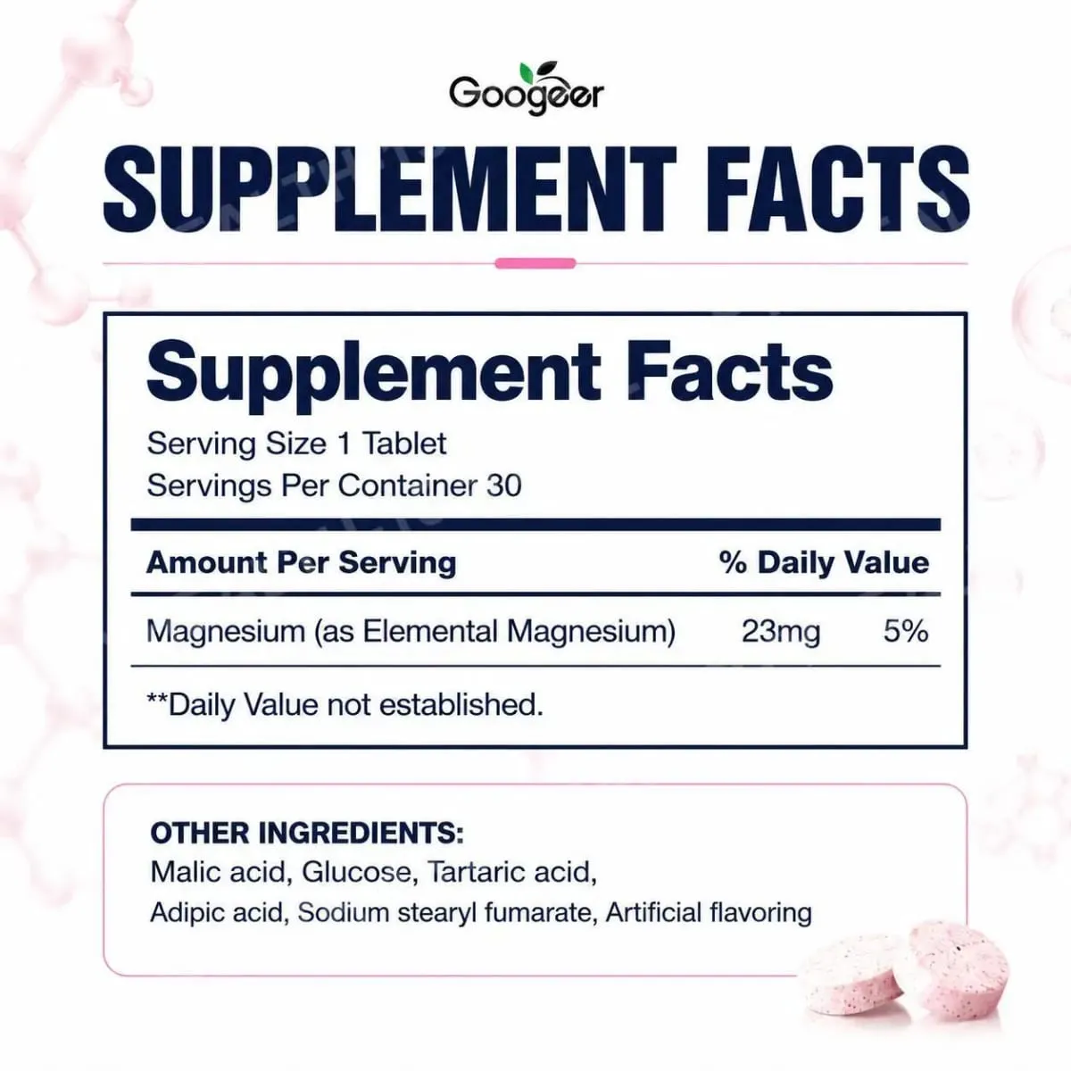 Comprimidos de água de hidrogênio molecular 12 ppm com sabor de framboesa de magnésio, bem-estar diário e suporte antioxidante 30 comprimidos
