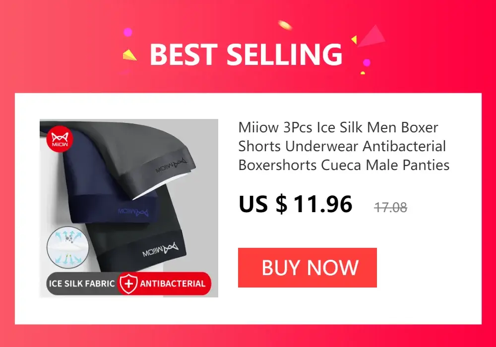 MiiOW 4Pcs Man Underwear Boxers Men's Panties Breathable Polyester Innerwear Sexy Men Underpants Boxershorts Antibacterial