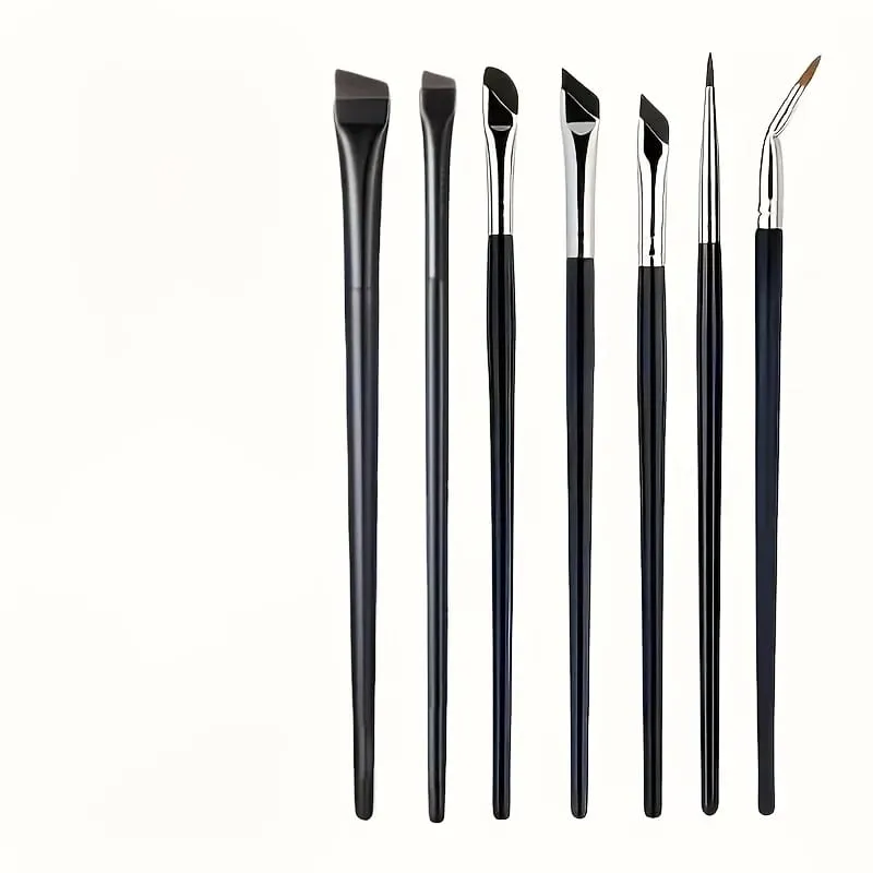 7 combinações de pincéis de maquiagem com detalhes de precisão, conjuntos de pincéis para delineador e sobrancelha com sobrancelha ultrafina e pincéis para pálpebras inferiores