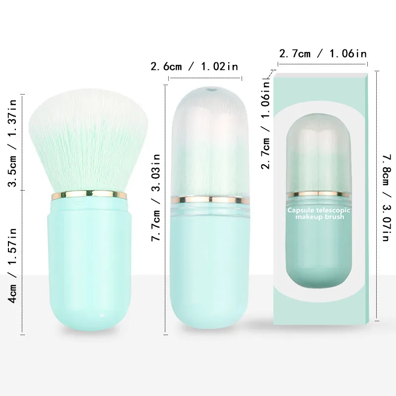 Ferramentas de maquiagem únicas, mini pincéis de maquiagem portáteis, ferramentas de beleza retráteis, pincel para pó solto, blush, pincéis de maquiagem