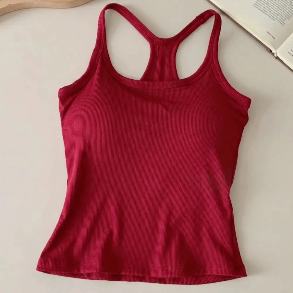 Alças de ombro largas colete oco confortável em forma de h costas peito pequeno camisola design fino elástico fino regata