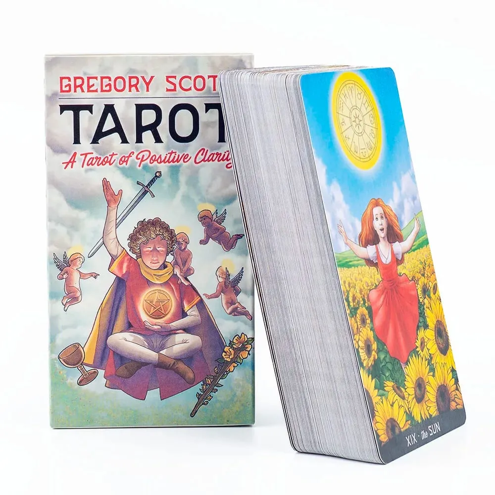 Conjunto de cartas de mesa de tarô Gregory Scott, 78 cartas, jogos de grupo para festas, conjunto de precognição e adivinhação oracle 11,1 * 6,1 cm