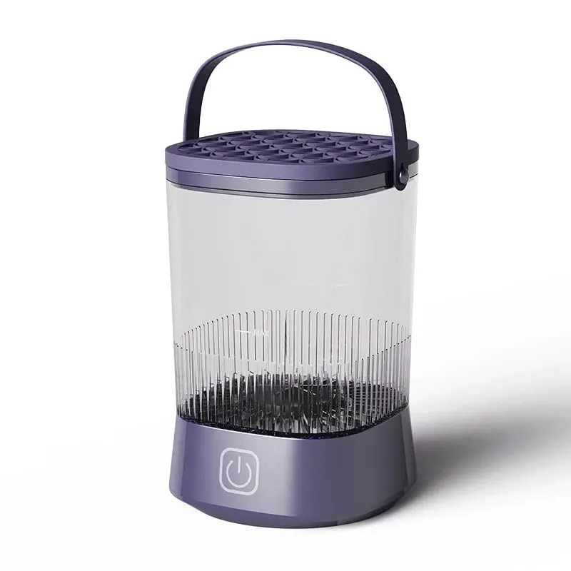Limpador de pincéis de maquiagem elétrico portátil com plugue USB Ferramenta de limpeza de pincéis de maquiagem recarregável Limpeza automática de pincéis de maquiagem