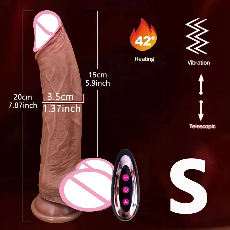 Pele realista pênis empurrando vibrador realista remoto vibrador pênis com ventosa de borracha artificial galo brinquedo sexual para mulher