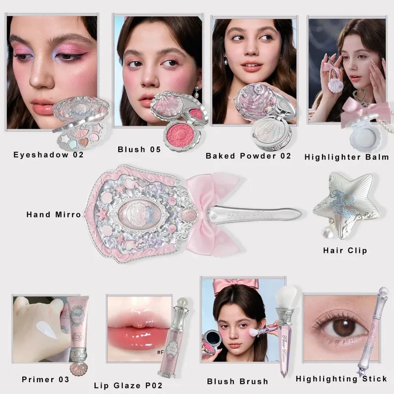 Conjunto de pérolas Flower Knows SShell Sombra Lip Gloss Blush Ocean Theme Kit de cosméticos — image 8