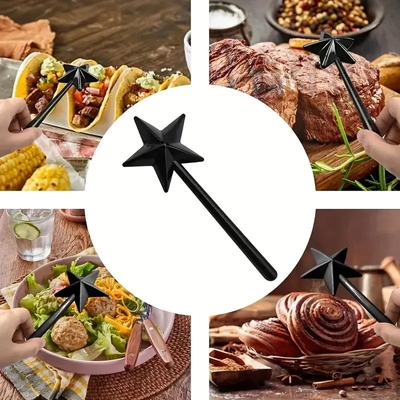 Recarregáveis ​​mágico estrela varinha portátil sal pimenta tempero dispensador shakers conjunto cozinha cozinhar suprimentos para churrasco presentes de festa de halloween