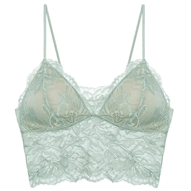 Bralette francês sem costas, renda pura, sem fio, halter, sem armação, anti-mamilo, conjunto confortável e tushy, ca moyisu, sutiã sexy