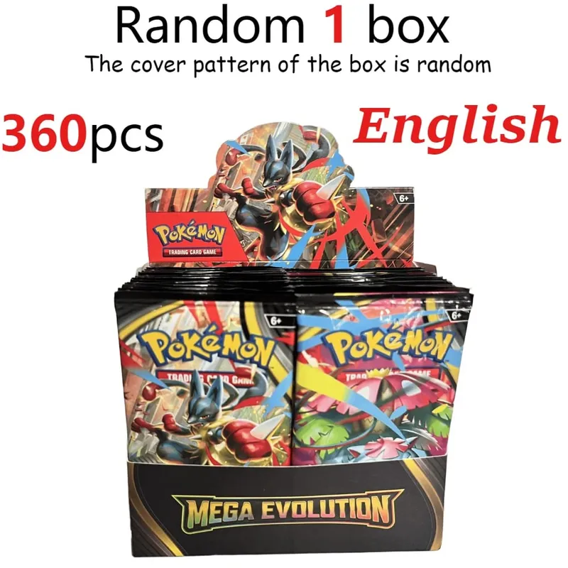 Cartão pokémon divertido 40-360 segundos, mega evolução, chamas fantasmas, reforço inglês, cartão de batalha, fãs de anime, brinquedo de presente de aniversário para crianças — image 12