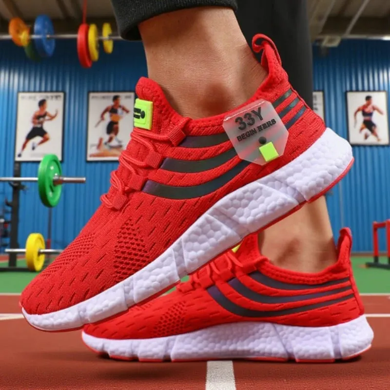 Tênis de malha masculino leve confortável macio respirável tênis de corrida atlético tenis multi colorido sapatos de caminhada