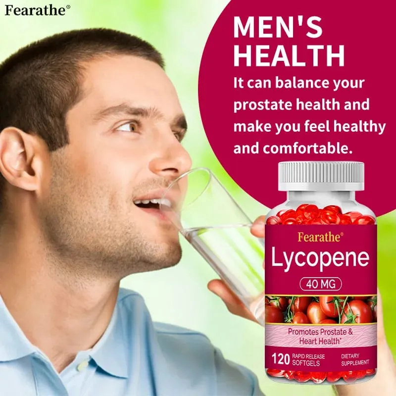 Suplemento dietético premium de licopeno 40mg para pele antioxidante de próstata, coração e saúde imunológica, não-OGM 30/60/120 cápsulas gelatinosas