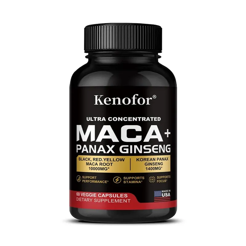 Cápsulas orgânicas de raiz de maca peruana - mistura preta + vermelha + amarela para energia e desempenho Suplemento vegano não transgênico para homens e mulheres