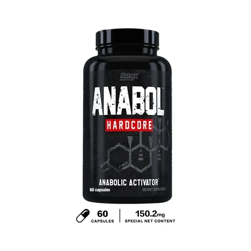 Anabol Hardcore - Cápsulas dietéticas de suplemento muscular, recuperação de crescimento de força muscular magra, acetato de 6-ceto-diosgenina