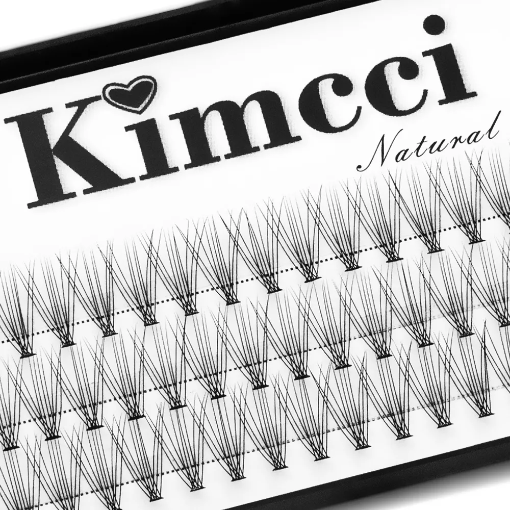 Kimcci 60 nós/caso natural cílios postiços extensão maquiagem 10p vison individual falso cílios de olho profissional falso enxertia cílios