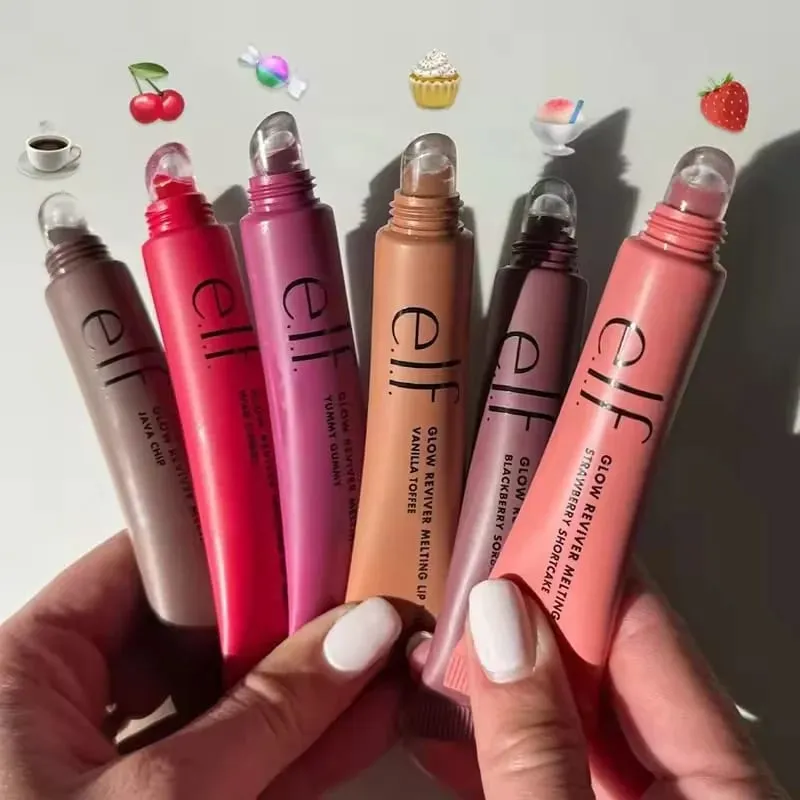 ELF Fashion Makeup Cosmetics Liquid Foundation Concealer and Brightening Lip Gloss with Flashing Lights Lip Oil Glossy Finish