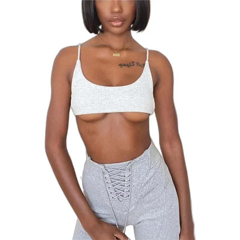 Lamuusaa y2k tops femininos roupas sexy cor sólida alça espaguete sem mangas sem costas colete com nervuras básico camisetas verão streetwear — image 2