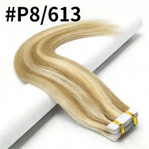 Rechte Tape In Hair Extensions Echt Menselijk Haar Naadloze Tape In Human Hair Extensions 50 Gram 20 Stuks Onzichtbare Bruine Tape Ins