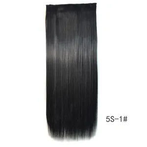 اکستنشن مو مصنوعی طبیعی مصنوعی 5 گیره مصنوعی تقلبی Ombre بلوند قهوه ای مشکی صورتی صاف تکه موهای کاذب