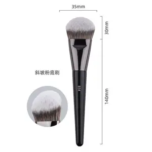 1 件 #854 斜角粉底化妝刷 底妝刷 斜面液體黑色化妝工具 美容筆化妝工具