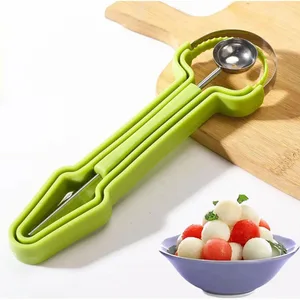 Scoop Melon Baller Scoop 4 In1 Fruit Cutters Shapes هندوانه اسکوپ میوه و ابزار حکاکی میوه از فولاد ضد زنگ Baller