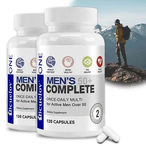 Men's 50+ Daily Super Multivitamin High Potency Formula for Brain Eye & Heart Health Vitamins A C D E K B1 to B12 Gluten Free