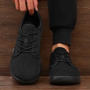 Erkek gündelik ayakkabı hafif rahat geniş ayak ayakkabı kaymaz rahat tekne ayakkabı Unisex yalınayak Minimalist ayakkabı