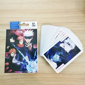 54 ชิ้นการ์ดอะนิเมะ Jujutsu Kaisen โป๊กเกอร์ของเล่น Satoru Gojo คอสเพลย์กระดานการ์ดเกมปกแข็งคอลเลกชันกล่อง