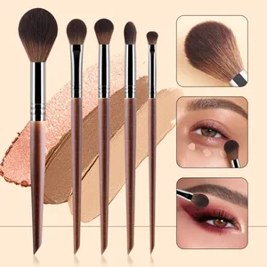 5pcs 천연 메이크업 브러쉬 세트 아이섀도 마퀼라주 메이크업 브러쉬 블렌딩을 위한 브러쉬 키트 메이크업