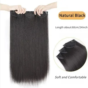 3 stks/set Synthetische Lange Rechte Clip Ins Haarverlenging Met Lichtgewicht Veilige BB Clips Onzichtbare Naadloze Clip In Haarstukje