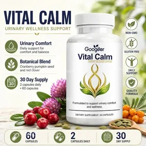 Googeer Vital Calm Capsules para sa Adult Urinary Wellness Support and Comfort with Magnesium and Cranberry Extract 60 Capsules
