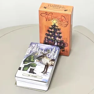 Yuletide Tarot Cards 78 PCS Christmas Holiday Winter Solstice Tarot Deck Divination Fortune Telling Oracle Board Game Gift