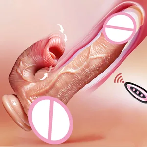 Realistic Dildo Vibrator Telescopic Female Remote Control Vaginal Masturbator Anal Plug Penis Heated Vibrating Sex Toy For Women
