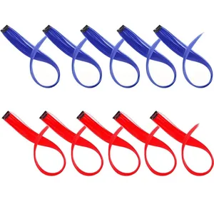 Clip per capelli sintetici colorati da 10 pezzi/pacco nelle estensioni dei capelli per ragazze Colori ambra Posticci lunghi e dritti