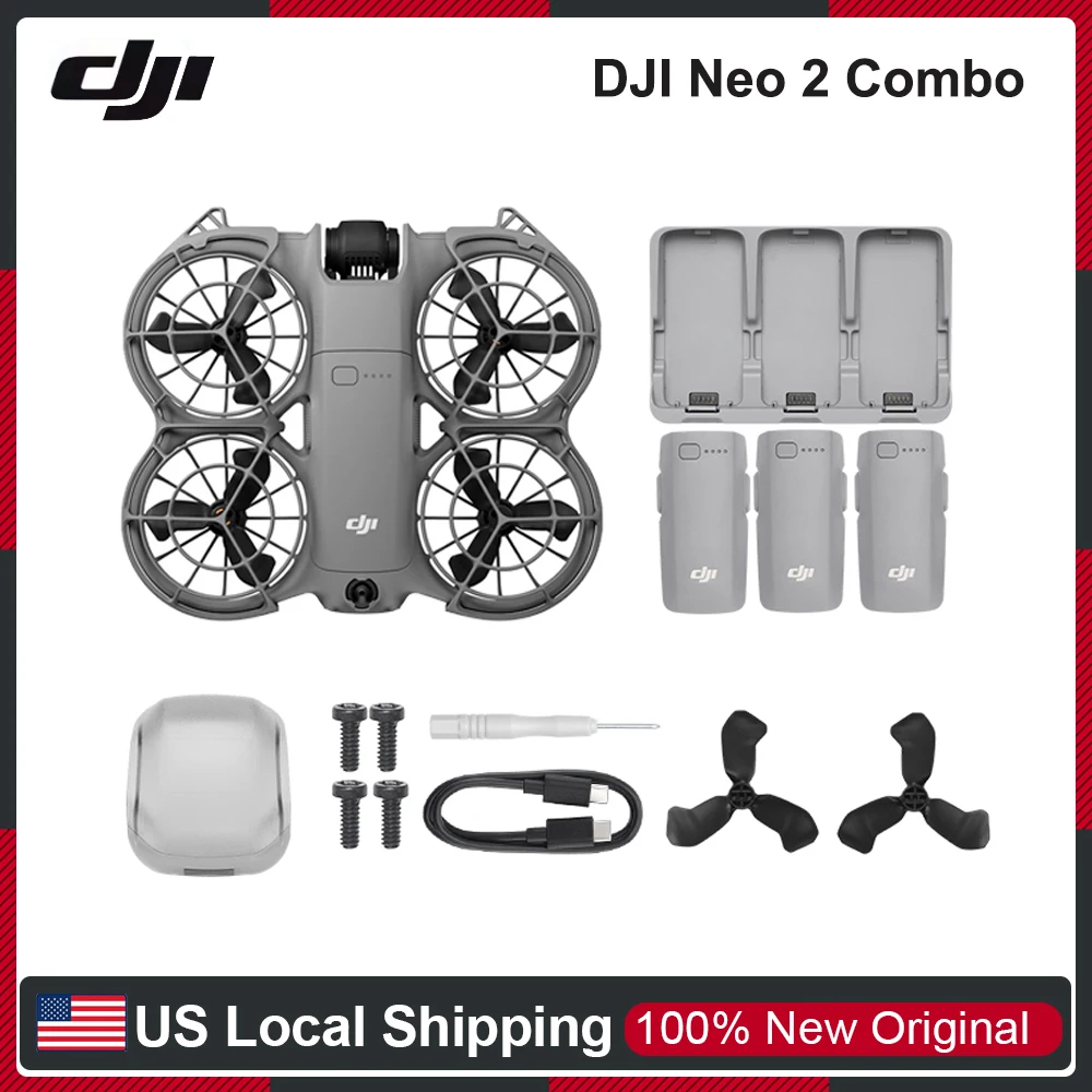 DJI Neo 2 4K Drones With a Camera Drone 4k Professional Palm Takeoff & Landing Gesture Control Smooth Reliable Tracking 12m/s Faster Tracking Speed Lightweight Foldable Mini Drone All-Around Safety & Flexible Flight With 3 Batteries