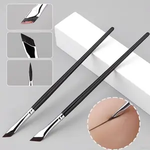 1-16 Uds. Pincel delineador de ojos con hoja mejorada, pincel plano para cejas de ángulo fino ultrafino, pincel de maquillaje para colocar cejas, pincel para detalles precisos